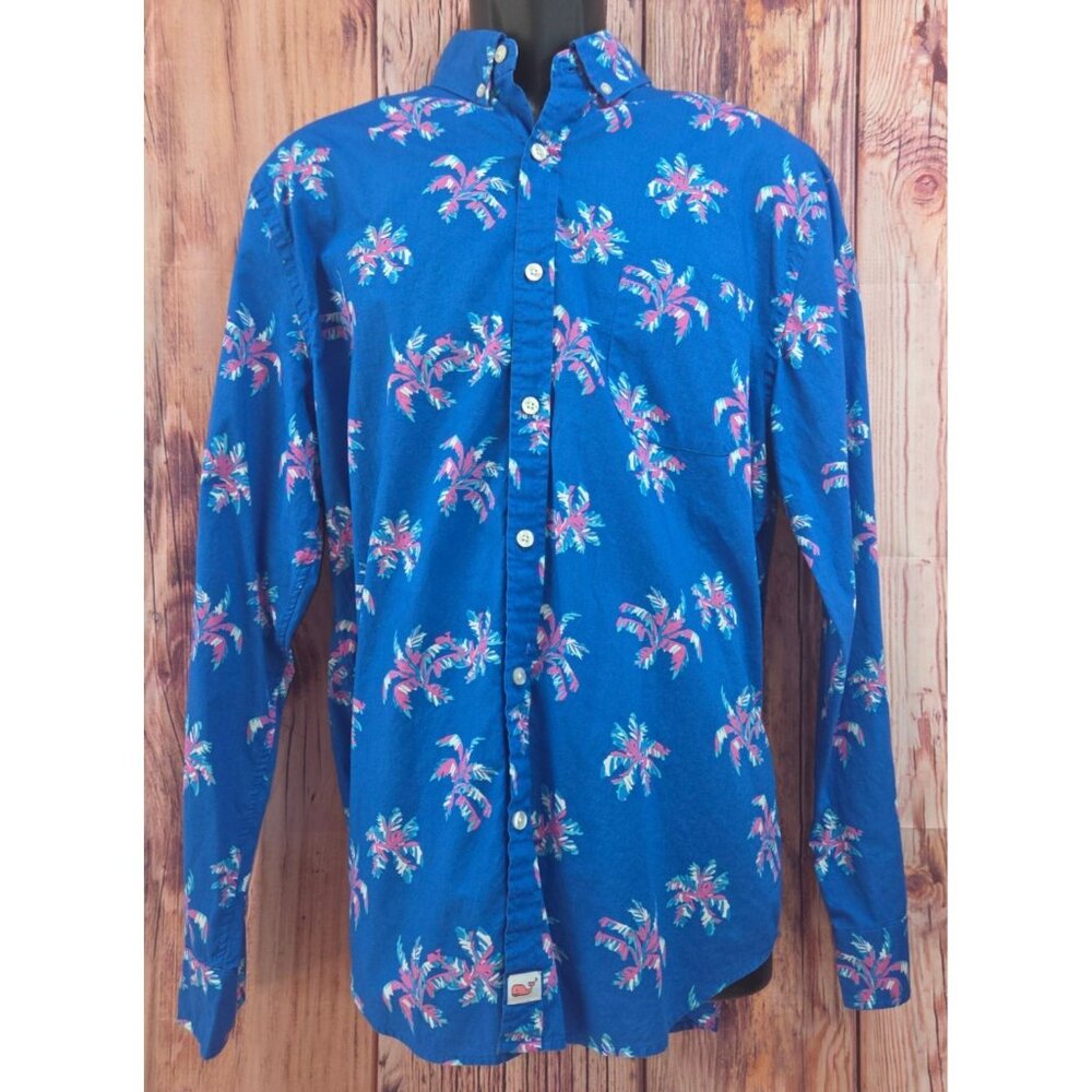 Vineyard Vines Mens Slim Fit Murray Shirt Large Palm Tree Print